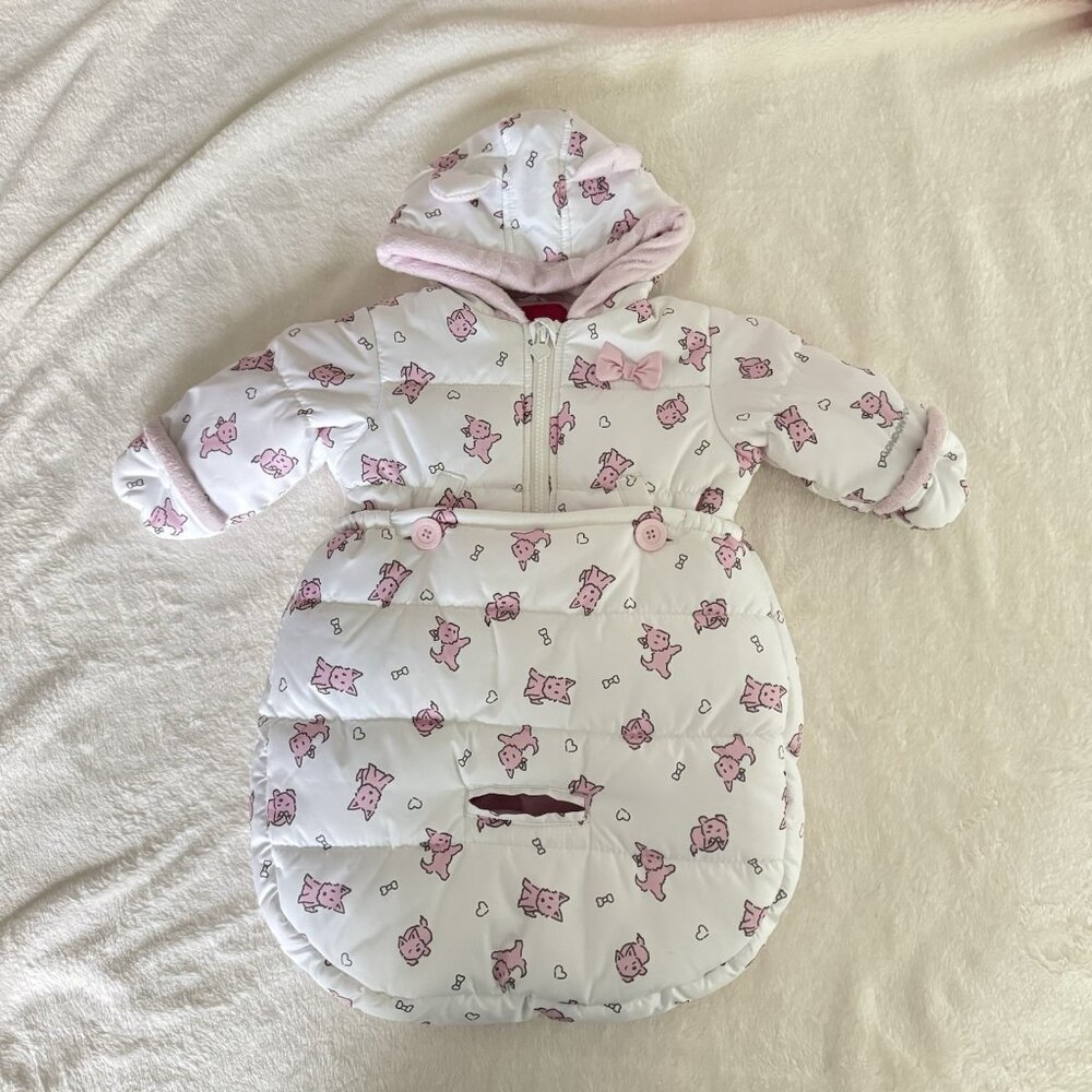 London Fog Infant NB Unisex Puffer Carbag Pram Snowsuit Scottish Terrier New